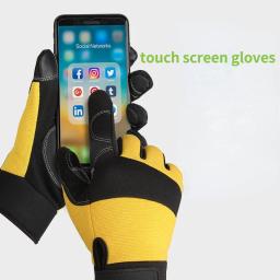 Escalada tático dedo cheio combate equitação tela sensível ao toque luvas de trabalho ao ar livre roupas masculinas e femininas luvas de couro - Image 5