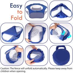 Gaiola portátil transparente aberta dobrável, Gaiola de gato e cachorro, Barraca Pet Playpen, Cerca de quintal para cachorro, Coelho, Hamster - Image 3