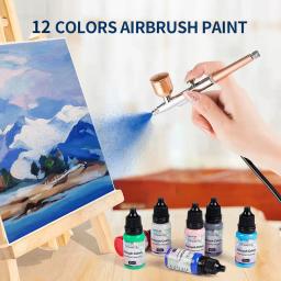 Airbrush Conjunto De Tinta Acrílica, Pigmentos para Spray Art, Pigmentos DIY, Estênceis De Unhas, Ferramentas De Pintura, 10ml, 12Pcs - Image 1