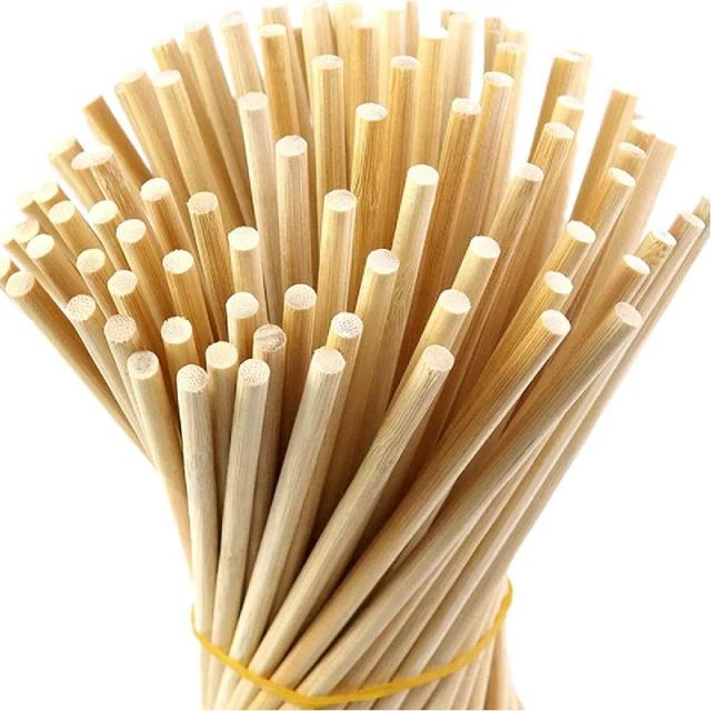 Cavilhas de Madeira de Bambu para Artesanato - Kit com 50 Peças para Projetos Criativos