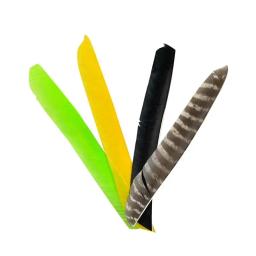 Tiro com arco com pena de Turquia real para caça e tiro, seta real Fletching, asa direita, alta qualidade, 26 a 29 cm - Image 4