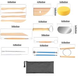 Cerâmica Carving Tool Set, Ferramentas Polymer Clay, Modelo, Carving Tool Kit, Olaria Carving Tools, aparar, Embossing Patterns, 8 Pcs, 17Pcs - Image 2