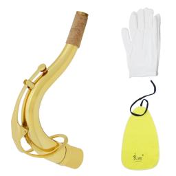 Saxofone de latão banhado a prata pescoço curvado, sax estendido pescoço curvo para tenor, alto, soprano, acessórios de substituição de madeiras - Image 6