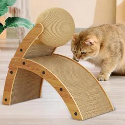 Placa de Cat Scratcher com bola, suprimentos seguros para animais de estimação, Coçar almofadas para gatos e gatinhos - Image 3