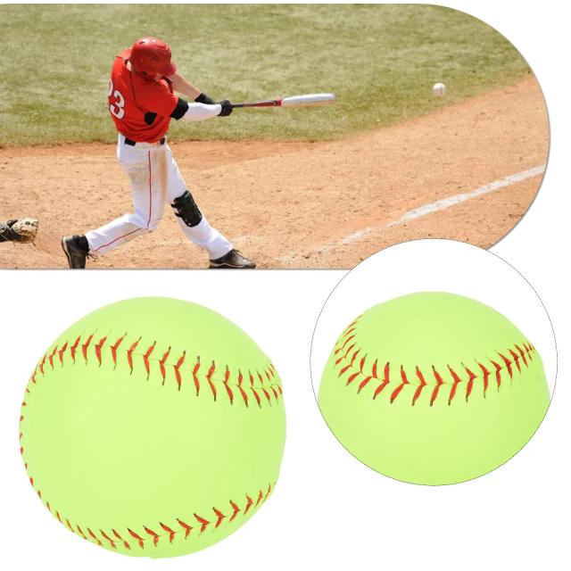 Bola de Treinamento de Softball Amarela de 12" em PVC com Cortiça - Acessório Ideal para Práticas ao Ar Livre e Presentes de Natal, 6.5oz