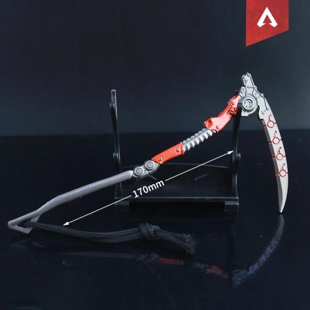 Chaveiro Metalizado de Espada Apex Legends - Herança 1 Real Katanas, Faca Prop de Dead Man's Curve, 18cm