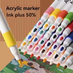 Pintura Acrílica Art Marcador Pen Set for Kids, Pintura de Rocha, Graffiti Stone, Vidro Cerâmico, Madeira Artesanato DIY, Artigos de Arte, 12-80 Cores - Image 4