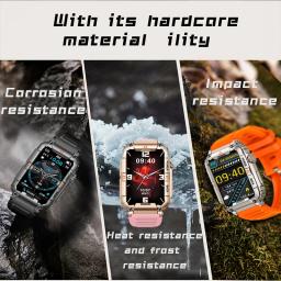 Relógio inteligente militar robusto para homens, Android IOS, relógios de negócios, IP68 impermeável, 1.85 ", AI Voice, Bluetooth Call, GPS Smartwatch - Image 3