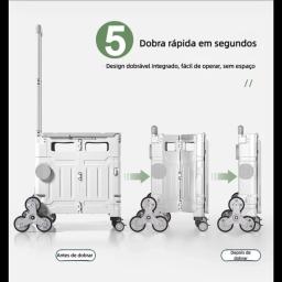 Outdoor Camping Folding Carrinho de compras, Household Portable Express Delivery Cargo Trailer, Piso Stall Cargo, 80L - Image 4