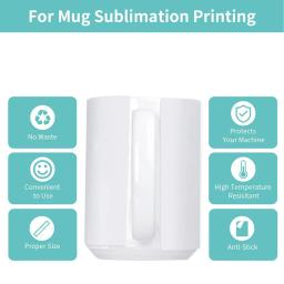Papel De Transferência De Sublimação Para Canecas, Transferência De Impressão De Alta Qualidade, 100 Folhas, 3.7x8.5in, 105G - Image 3