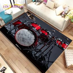 Kit de Bateria Música Drum Set Instruments Area Rug, Tapete para Home Living Room Quarto Sofá Capacho Decoração, tapete antiderrapante para crianças - Image 5