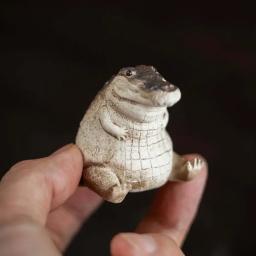 Handmade gordura crocodilo chá estatueta, chá Pet, fino acabamento, delicado, simulado decorativa, argila roxa, bonito Household Supply - Image 1