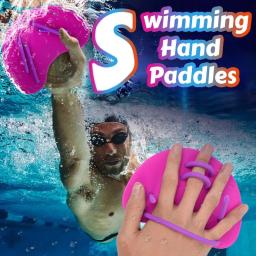Natação mão pás com alça ajustável, nadadeiras Flipper, Silicone dedo, esporte aquático, iniciante nadar, fin - Image 1