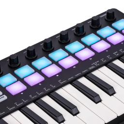 Mini Teclado Controlador MIDI Portátil, 25-Teclas, USB, Arranjador de Música, 8 RGB Backlit Pad, Arranjador, Instrumentos Musicais - Image 5