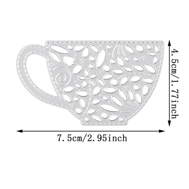 Moldes de Estêncil para Natal: Forma de Copa Gravada para Corte em DIY, Scrapbooking e Embossing em Cartões e Álbum de Fotos