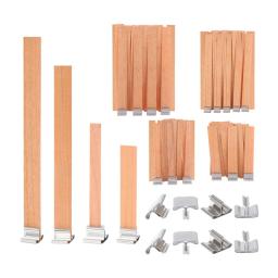 Conjunto De Pavio De Vela De Madeira Com Clip Base, Pavios De Vela Sem Fumaça Para DIY, Fabricação De Jarra De Vela De Parafina, Vela Fazendo Suprimentos, 30 PCs, 50PCs - Image 2