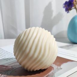 Água ondulação bola molde de vela silicone listras geométricas gesso epóxi aromaterapia sabão artesanal hóquei no gelo molde decoração da sua casa - Image 2