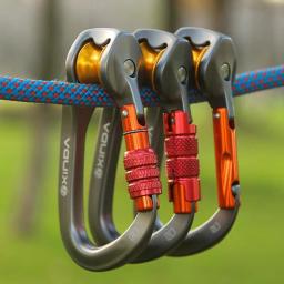 Mosquetão para Equipamento de Montanhismo, D-Ring Escalada Acessórios, Pulley Hook, Bearing, Buckle, Camping Lock, Locking, Mosquetão - Image 4