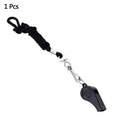 ABS Professional Black Whistle com cordão, esportes ao ar livre, camping, caminhadas, jogo de arbitragem, treinamento, sobrevivência, 1-10pcs - Image 6
