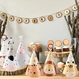 Selva Animal Chapéu De Papel, Decoração Da Festa De Aniversário, Selvagem Um 1st Aniversário, Fontes Do Partido Do Safari, Baby Shower - Image 4