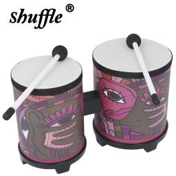 Bongos-Decalque Indiano Tambores Duplos De Madeira Com Baquetas, Instrumentos Musicais De Percussão, Crianças Aprendendo Cedo Brinquedos Educativos - Image 1
