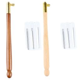Agulhas de bordado francês, gancho de crochê, gancho de costura diy com 3 agulhas, conjunto de ferramentas de costura, artesanato diy, ferramenta de cabo de madeira - Image 4