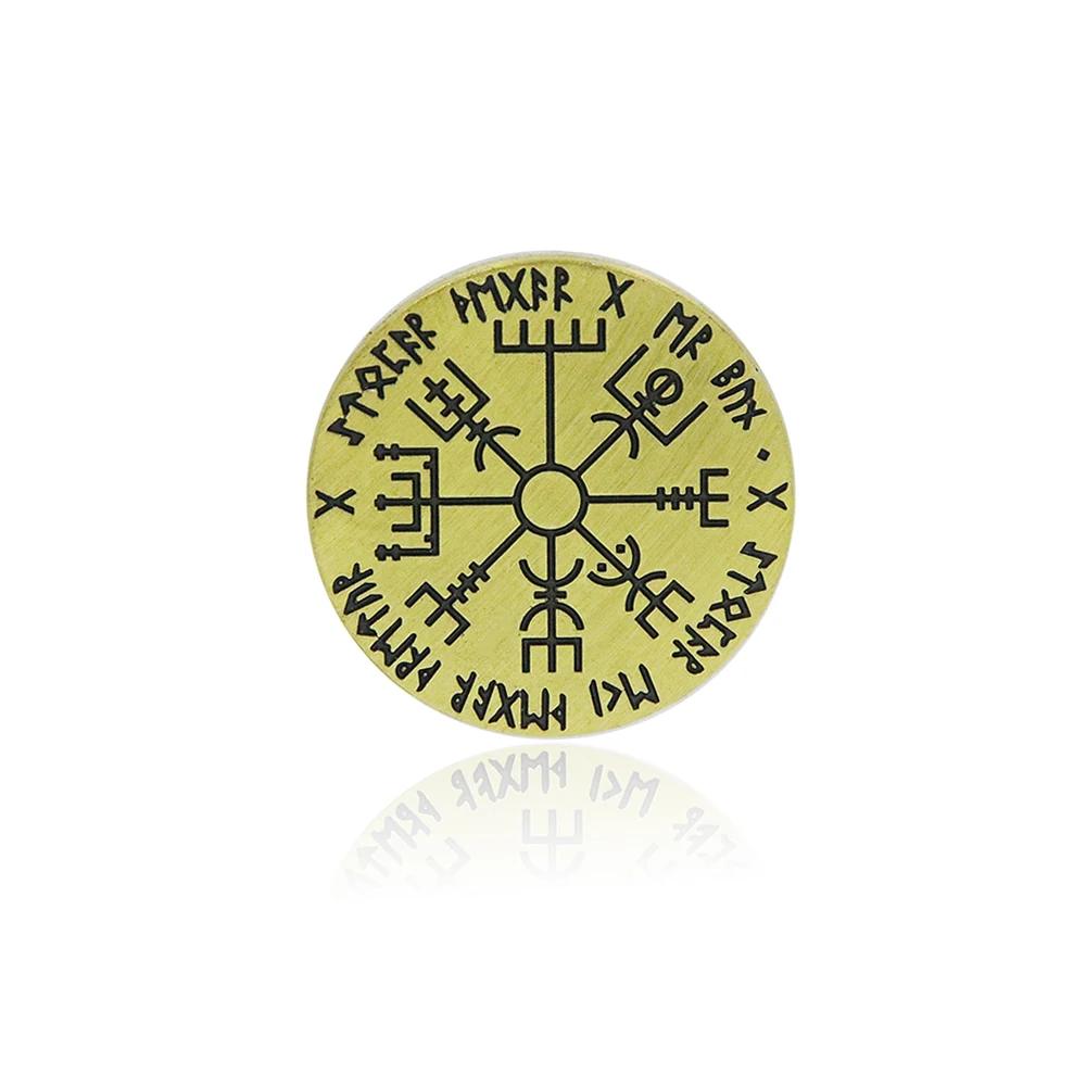 Numeração Moeda Bússola Viking, Coleção de Moedas Nordic Vegvisir, Staves Runa Mágica, Ornamento Lembrança Talismã - Image 1