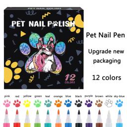 Quick Dry Dog unha polonês caneta, 12 cores, Pet unha polonês para criar unhas bonitas, Girl Pets Grooming, fácil de usar - Image 3