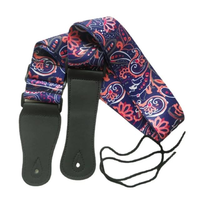 Correia Colorida para Guitarra Crossbody Ajustável - Estilo Retro para Elétricas, Acústicas, Baixos e Ukuleles