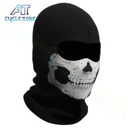 Balaclava para motocicleta, máscara facial completa com estampa de caveira, máscara facial completa à prova de vento para esqui, cabeça, pescoço, forro para capacete de bicicleta - Image 1