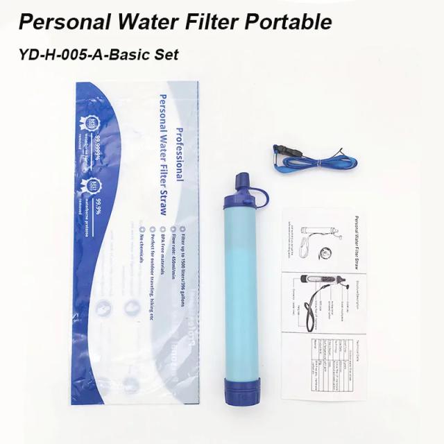 Purificador de Água Portátil para Caminhadas e Acampamentos - Filtro de Água Pessoal Ideal para Viagens e Sobrevivência
