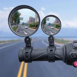 Mini bicicleta espelho retrovisor, Bicicleta dobrável espelho retrovisor convexo, Ajustável grande espelho redondo, Equitação de segurança guidão espelho - Image 1