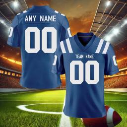 Personalizado branco azul camisa de futebol americano para homens mulheres jovens crianças personalizado impresso nome da equipe número sportwear fãs presente - Image 3