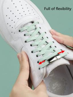 Nova atualização fivela magnética faixa de borracha látex laços elásticos tênis sem amarrar criança e adultos estão disponíveis shelaces - Image 2