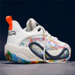Tênis de basquete masculino amortecimento respirável antiderrapante wearable tênis de corrida ginásio treinamento atlético tênis de basquete para mulher - Image 1