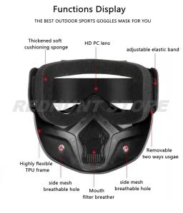 Tactical Full Face Máscara Goggles, prova UV, Windproof, Anti-Fog, Paintball Máscara, Airsoft, Tiro Segurança, Mak protetora - Image 3