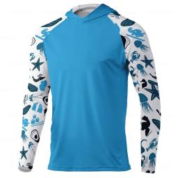 Camisas de pesca respiráveis para homens, manga comprida, proteção solar, jaqueta de pesca respirável, UV, camiseta de pesca, capuz UPF 50 - Image 5
