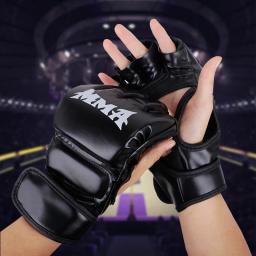Luvas de treinamento de boxe profissional, almofada de couro de meio dedo para adultos, sanda, treinamento de boxe, saco de areia, juntas - Image 1