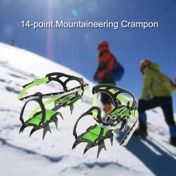 Manganês Aço Escalada Engrenagem Crampons, Ice Grippers, Dispositivo de Tração, Montanhismo, Glacier Travel, 14 Crampons Ponto - Image 6