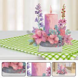 Pintura Diamante Desktop Ornaments Kit, 5D DIY Diamond Art, Decorações de mesa para adultos, Velas em forma especial, plantas, acrílico - Image 3