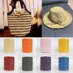 Fio De Palha De Raffia Natural para Tricô, Linhas De Papel, DIY Handmade Sunhat, Material Do Saco De Praia, Material De Tricô, 100m por Rolo - Image 3