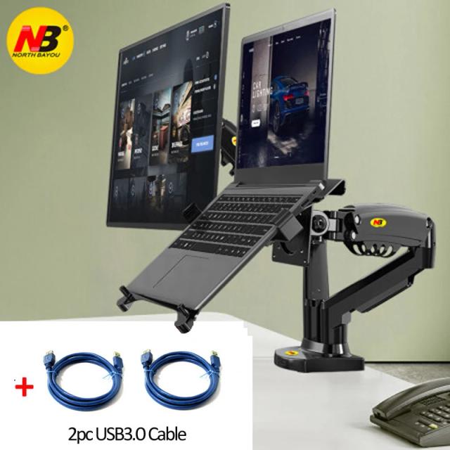 Suporte de Monitor e Laptop Desktop Gás com Braço Duplo NB F160 e FP-2, Ajuste para 10"-27", Capacidade de Carga de 2-9kg