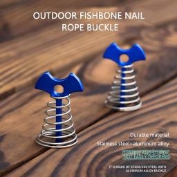 Primavera Fishbone Deck Pegs com Mosquetão, Estacas De Barraca, Âncora De Toldo, Fivela De Corda De Vento, Pregos Fixos, Ganchos De Acampamento, 5 10Pcs - Image 4