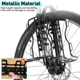 Newboler prateleira para garfo dianteiro de bicicleta, com bolsa de metal para garfo de bicicleta mtb, suporte de carga 10lportátil, acessório para bolsa de bicicleta - Image 3