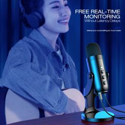 Haomuren-Microfone Condensador USB Profissional, Microfone de Gravação de Estúdio para PC, Computador, Telefone, Jogos, Streaming, Podcasting, K66 - Image 3