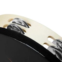Tambourine mão Bell bateria dupla, aço inoxidável Bell Piece, percussão Orff, instrumentos musicais, presentes infantis, 10" - Image 4