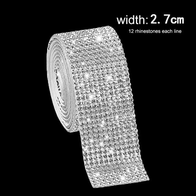 Adesivo de Strass Cristal para DIY: Fita de Diamante para Artesanato, Decoração de Carros e Telefones, Ideal para Dropshipping