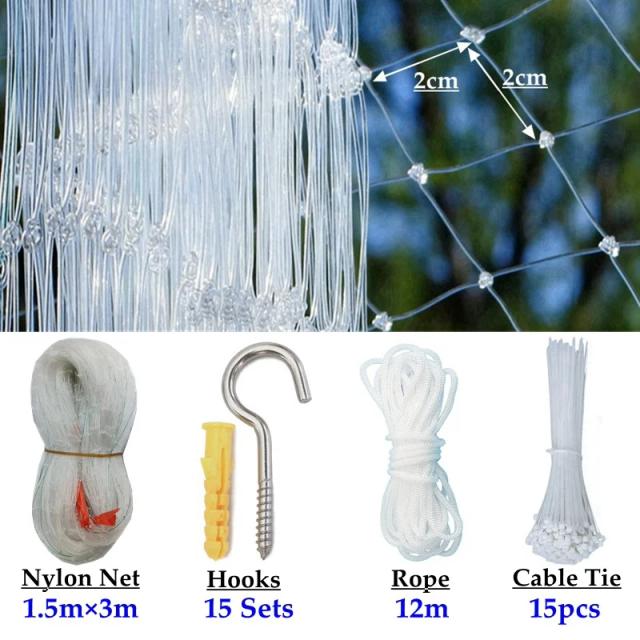 Rede de Segurança para Animais: Tela Transparente de Nylon 2cm x 2cm para Janelas e Varandas
