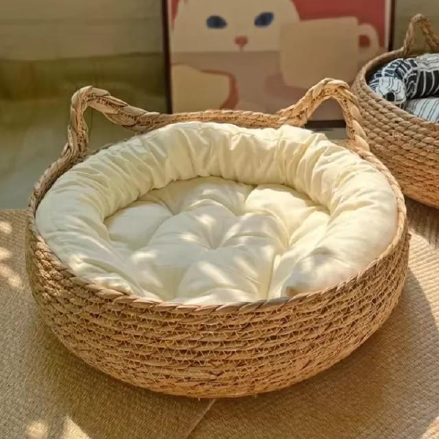Tapete Removível e Lavável em Rattan para Gatos, Prático e Confortável para Todas as Estações