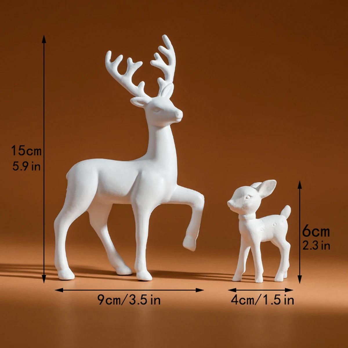 Figurinhas Kawaii Fawn para Decoração de Casa, Mãe e Pai, Fofos e Kawaii, Decoração do Quarto, Crianças e Natal, 2 peças - Image 1